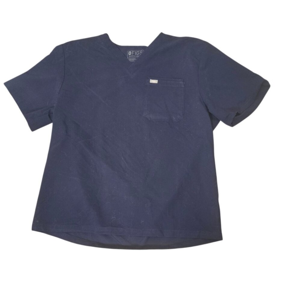 Men's FIGS Chisec Scrub Top Size 3XL Navy 3-Pocket 1557 GU Medical Uniform